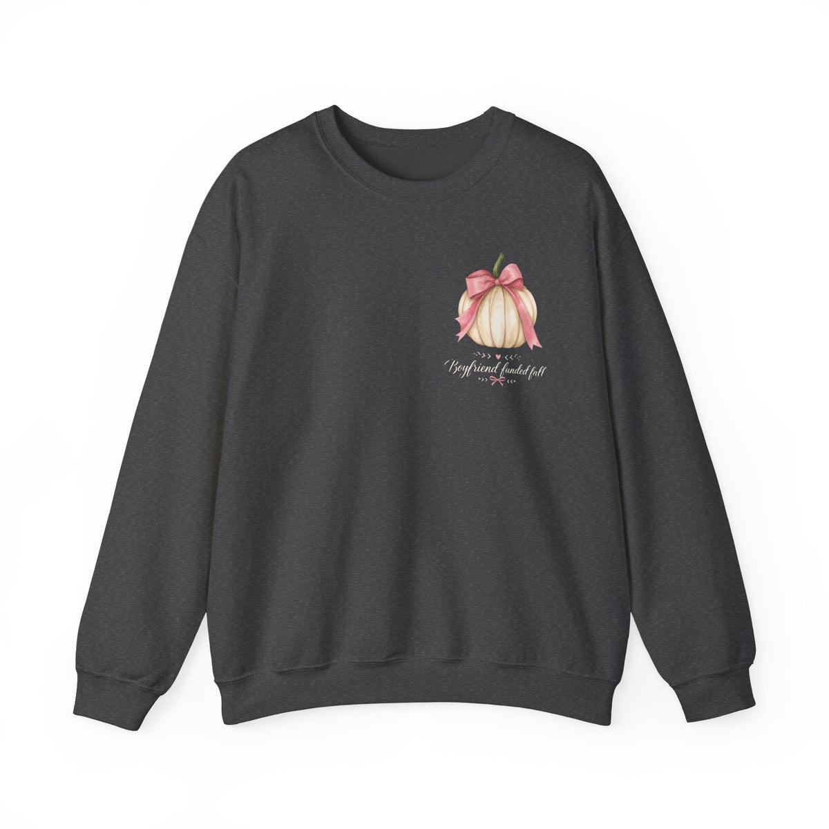 Boyfriend Funded Fall Sweatshirt – Pink Bow Pumpkin Crewneck