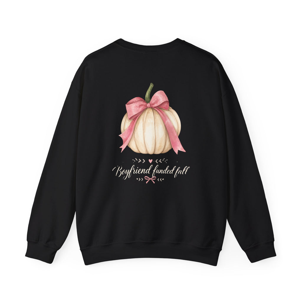 Boyfriend Funded Fall Sweatshirt – Pink Bow Pumpkin Crewneck