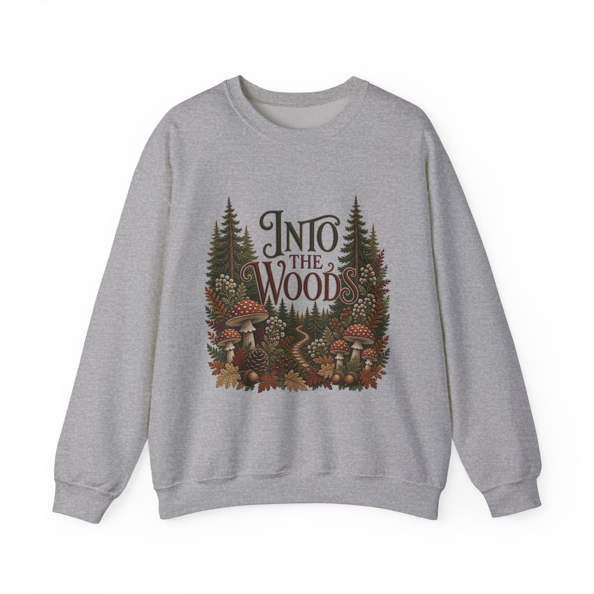 Into the Woods Sweatshirt, Vintage Forest Mushroom Crewneck, Cozy Cabincore Fall Sweatshirt