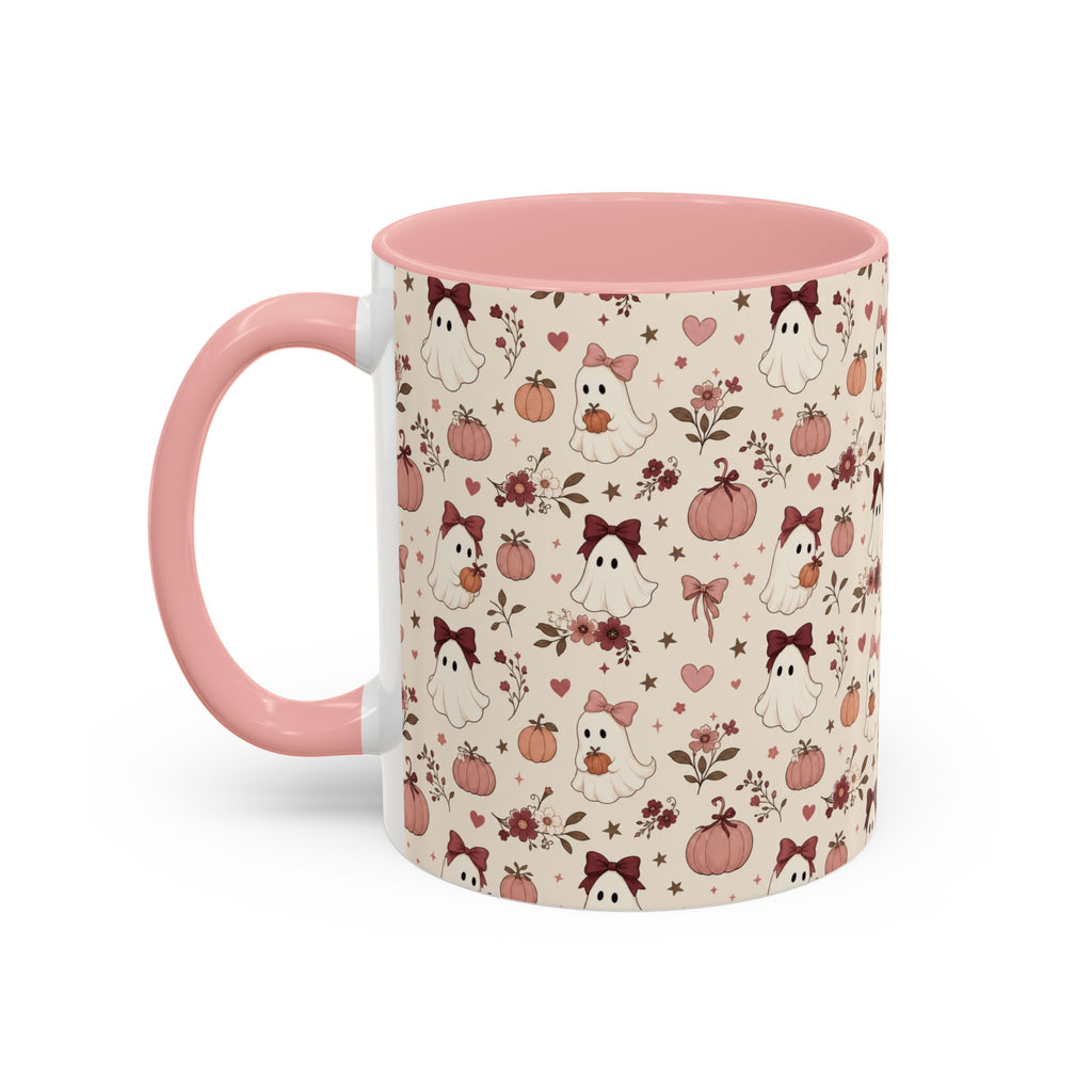 Cute Ghost & Pumpkin Mug – Coquette Fall Coffee Cup