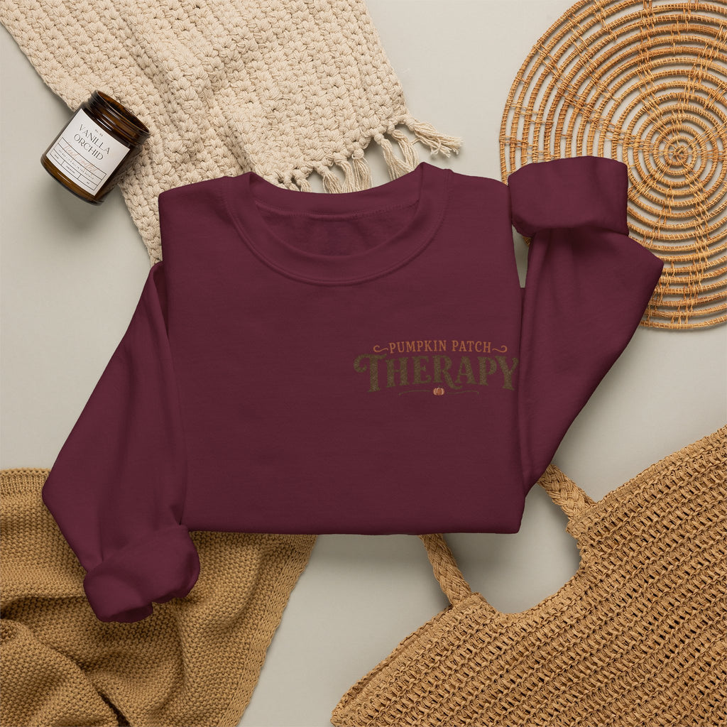 Pumpkin Patch Therapy Sweatshirt, Vintage Pumpkin Patch Crewneck, Fall Back Print Sweater
