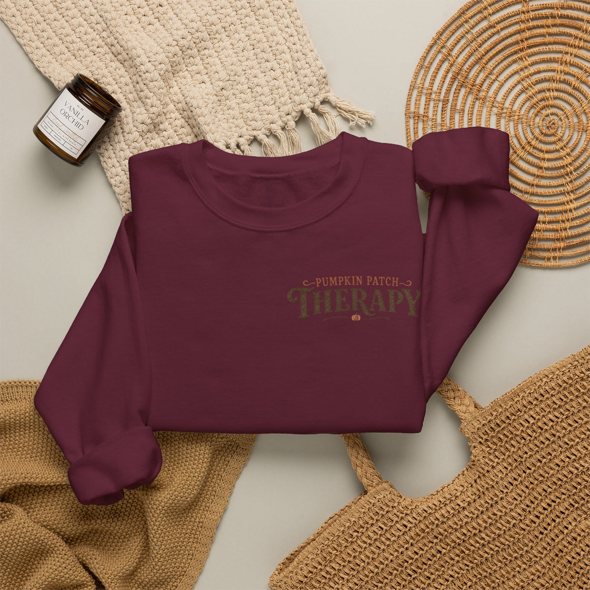 Pumpkin Patch Therapy Sweatshirt, Vintage Pumpkin Patch Crewneck, Fall Back Print Sweater