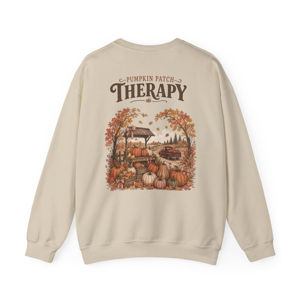 Pumpkin Patch Therapy Sweatshirt, Vintage Pumpkin Patch Crewneck, Fall Back Print Sweater