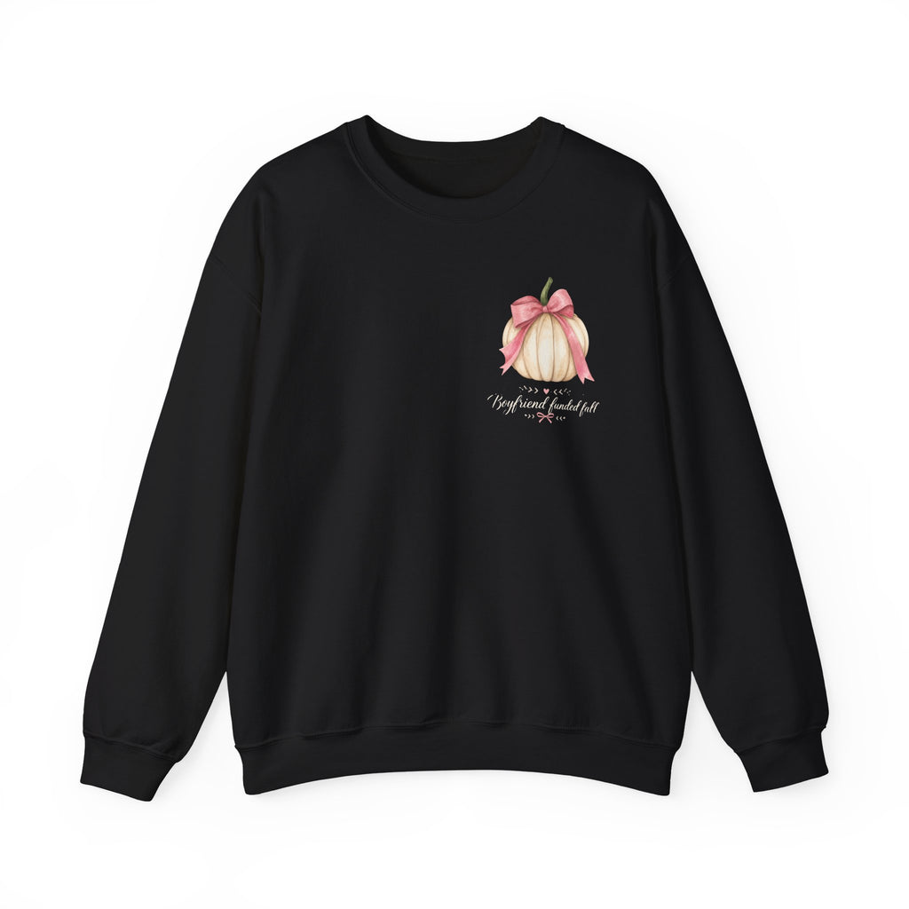Boyfriend Funded Fall Sweatshirt – Pink Bow Pumpkin Crewneck