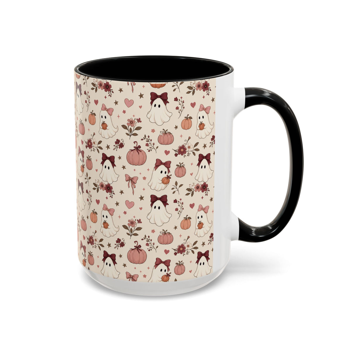 Cute Ghost & Pumpkin Mug – Coquette Fall Coffee Cup
