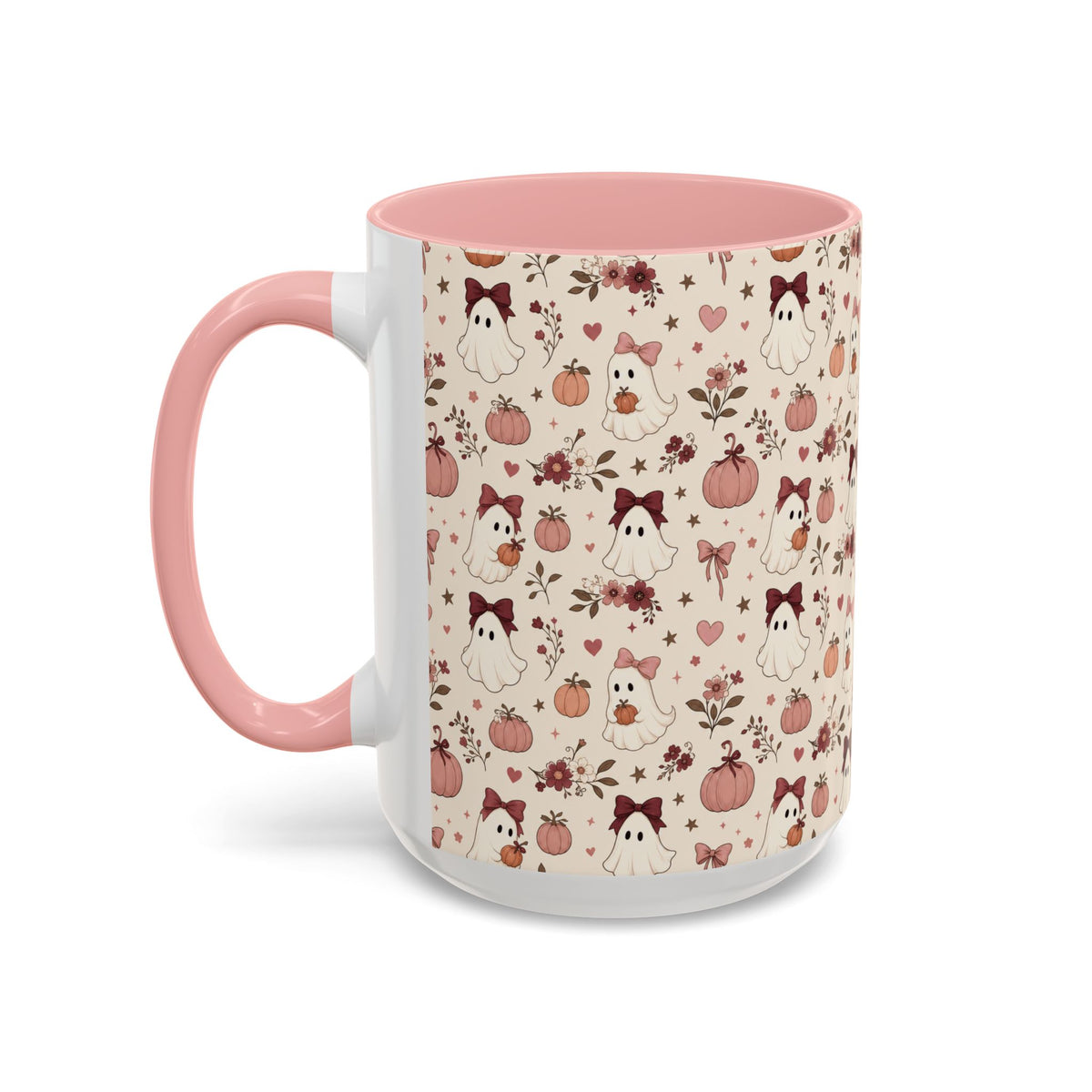 Cute Ghost & Pumpkin Mug – Coquette Fall Coffee Cup