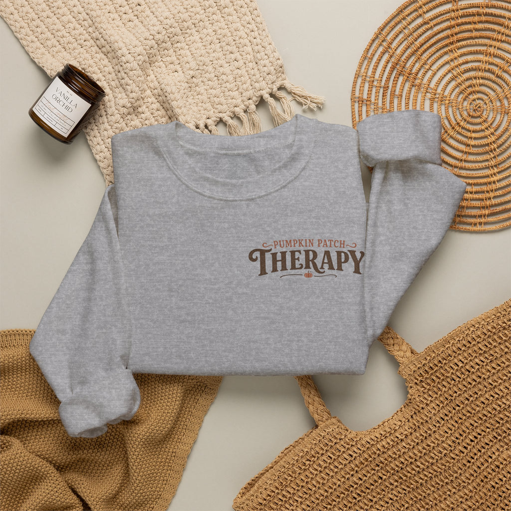 Pumpkin Patch Therapy Sweatshirt, Vintage Pumpkin Patch Crewneck, Fall Back Print Sweater