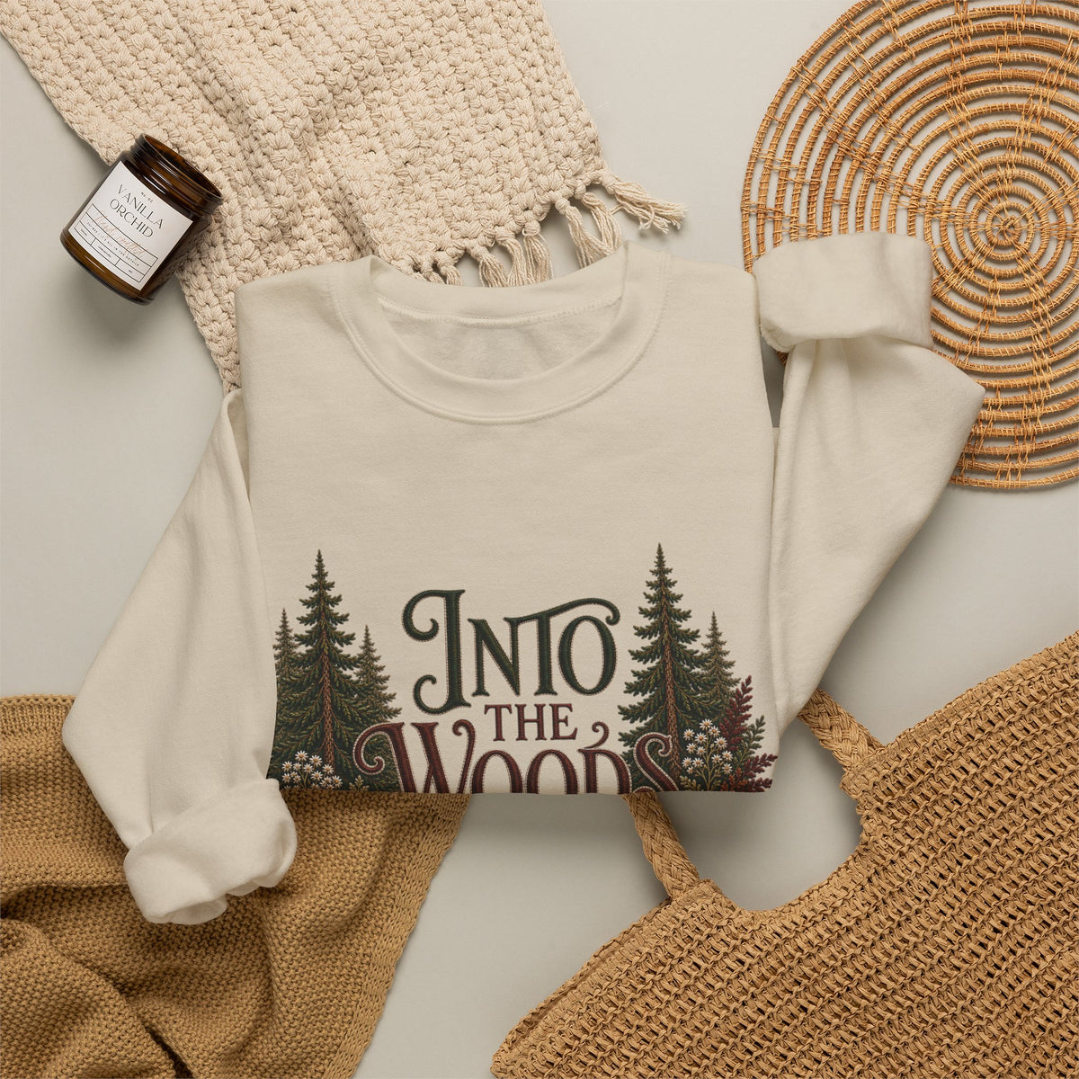 Into the Woods Sweatshirt, Vintage Forest Mushroom Crewneck, Cozy Cabincore Fall Sweatshirt