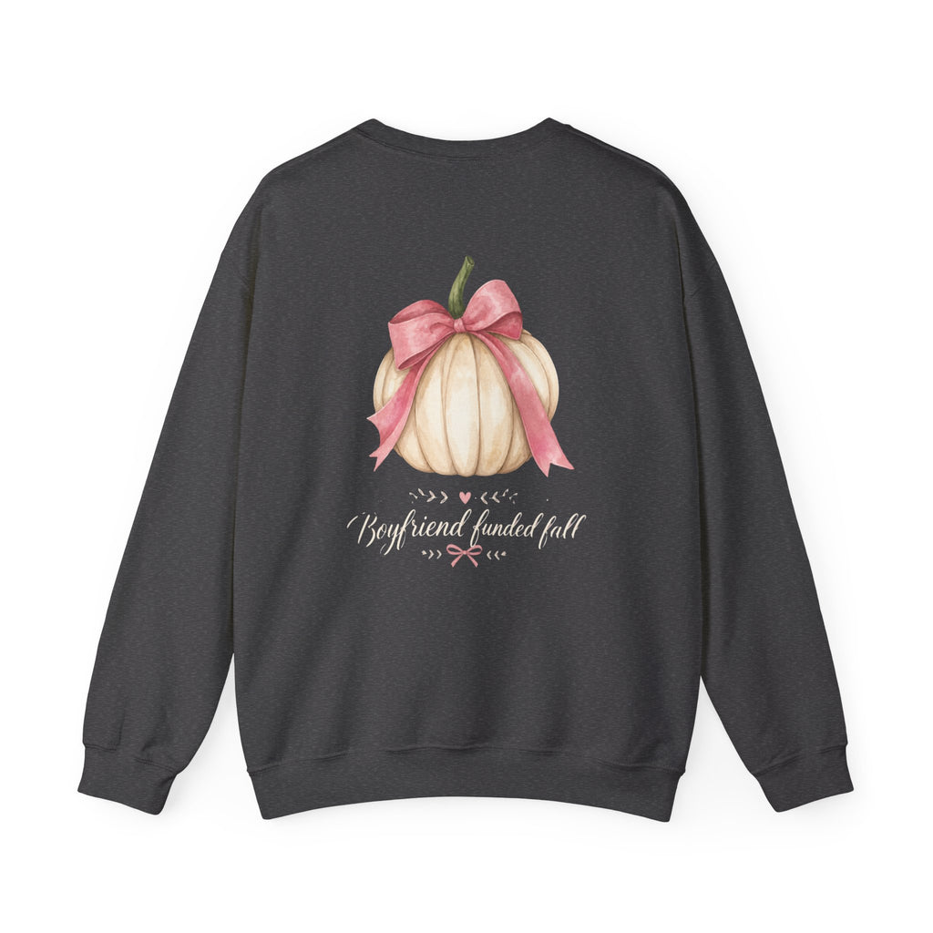 Boyfriend Funded Fall Sweatshirt – Pink Bow Pumpkin Crewneck