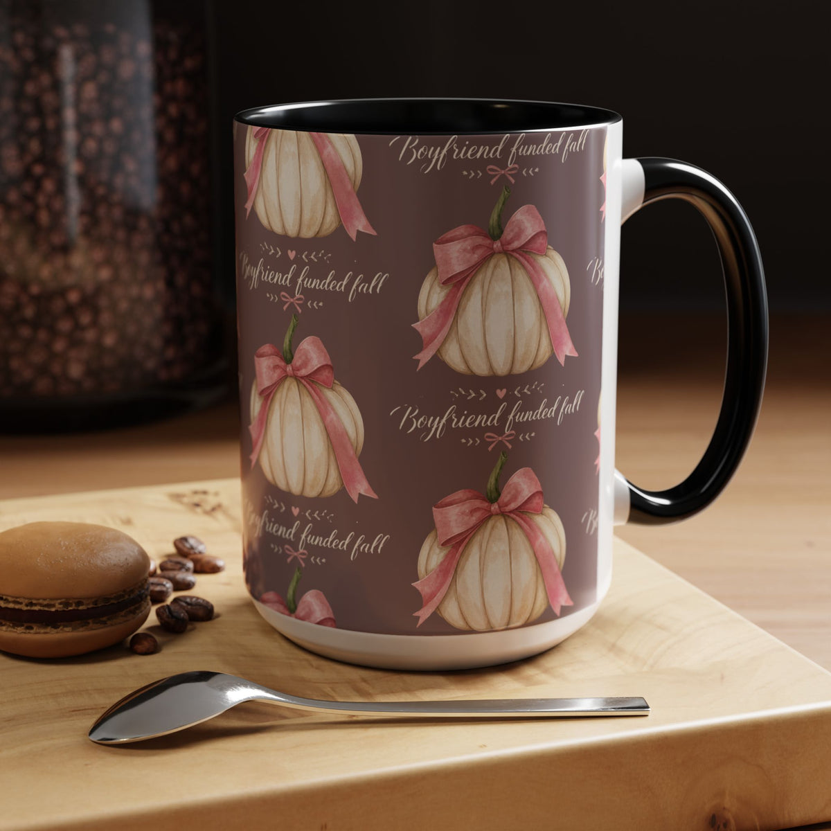 Pink Bow Pumpkin Mug – Girly Fall Coffee Cup