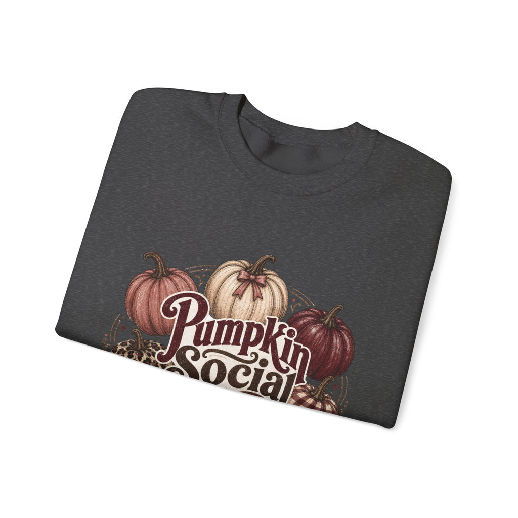 Pumpkin Social Club Sweatshirt, Vintage Fall Pumpkin Crewneck, Leopard & Gingham Autumn Graphic