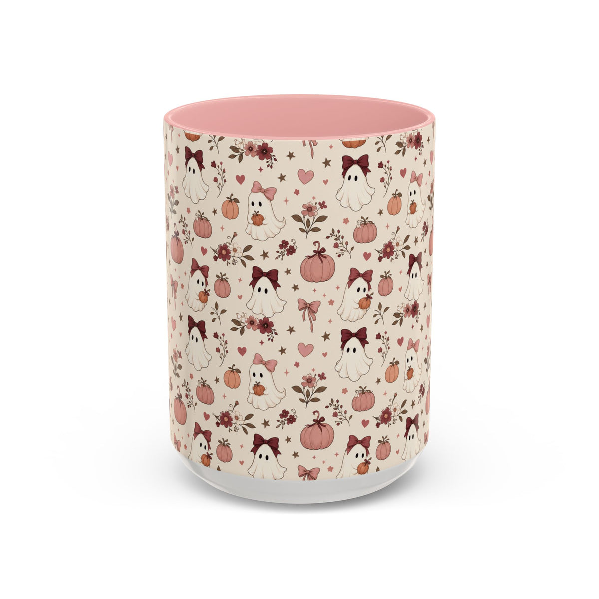 Cute Ghost & Pumpkin Mug – Coquette Fall Coffee Cup