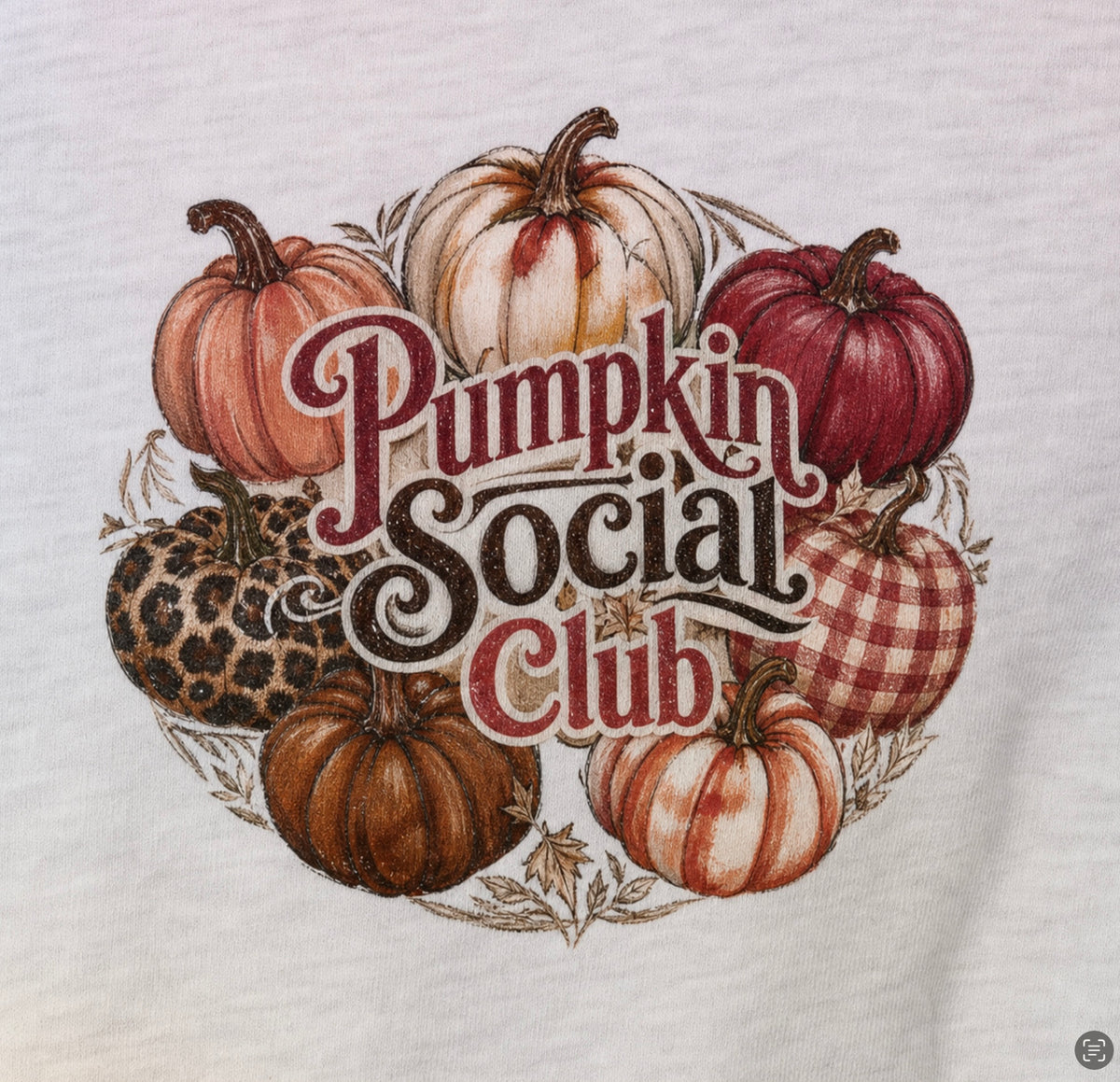 Pumpkin Social Club Sweatshirt, Vintage Fall Pumpkin Crewneck, Leopard & Gingham Autumn Graphic
