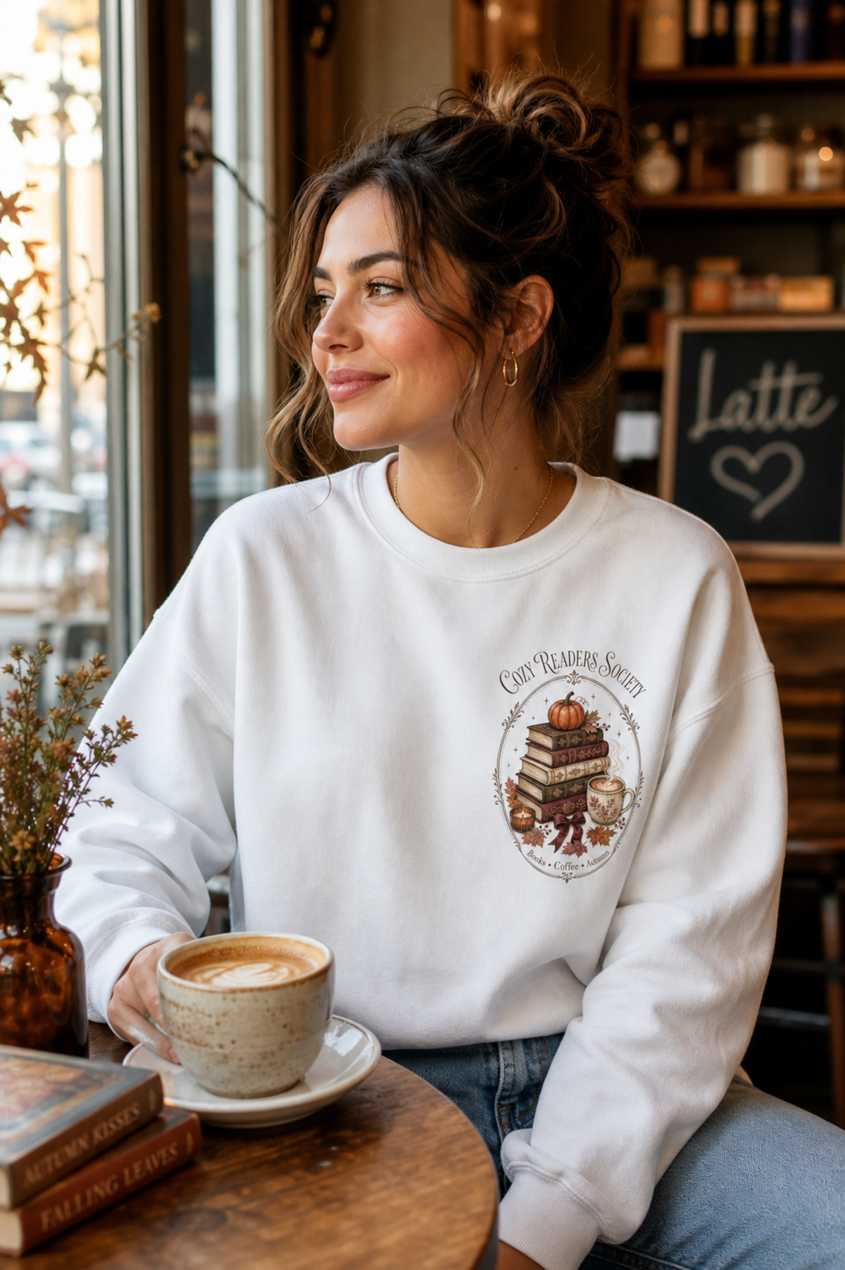 Cozy Readers Society Sweatshirt, Fall Book Lover Crewneck, Pumpkin Coffee Reading Sweatshirt