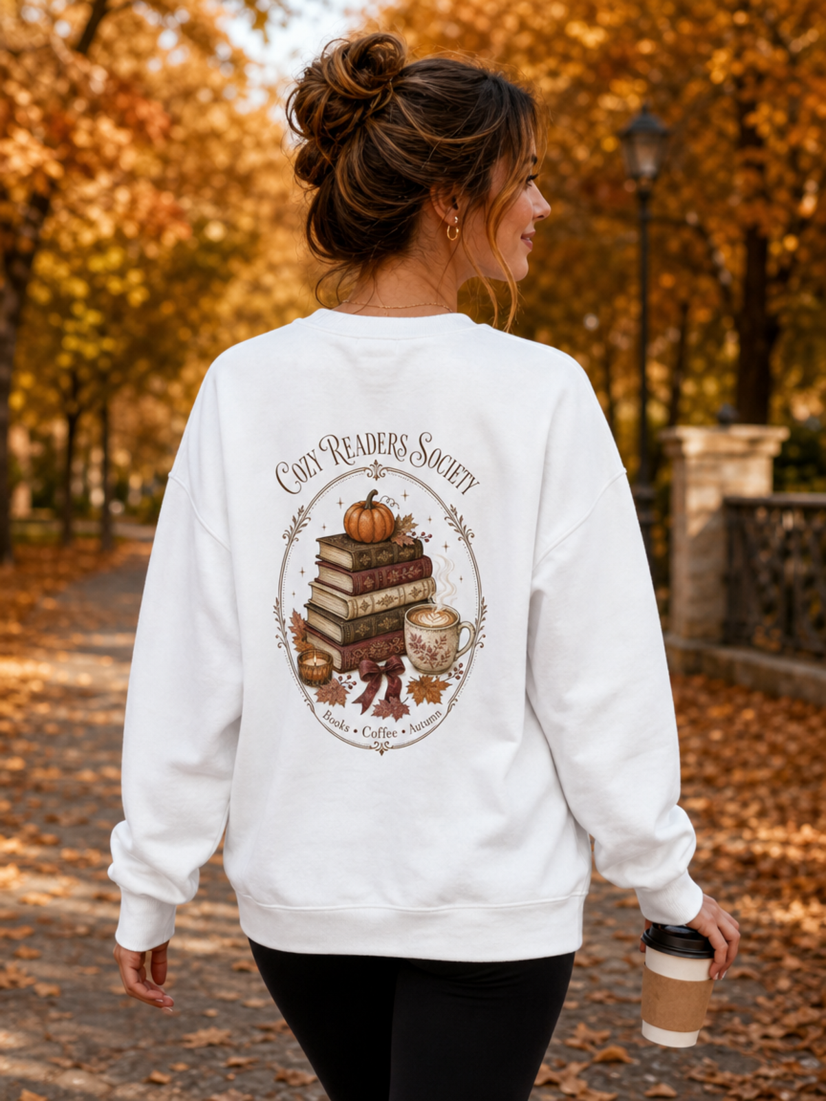 Cozy Readers Society Sweatshirt, Fall Book Lover Crewneck, Pumpkin Coffee Reading Sweatshirt