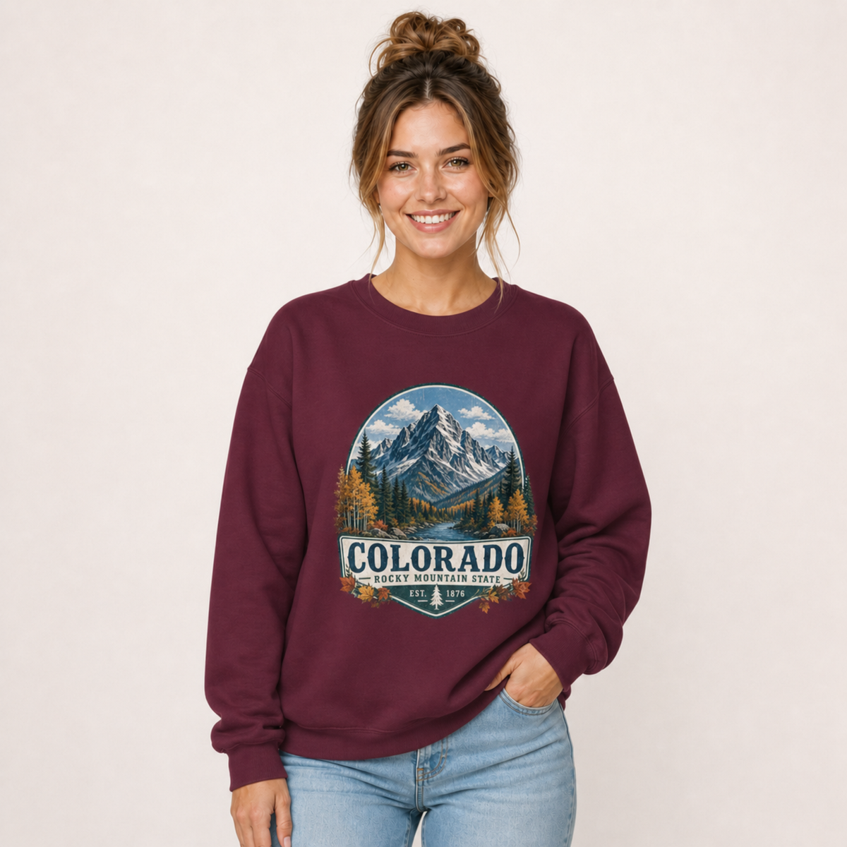 Colorado Mountain Sweatshirt – Vintage Rocky Mountains Crewneck, Colorado Gift
