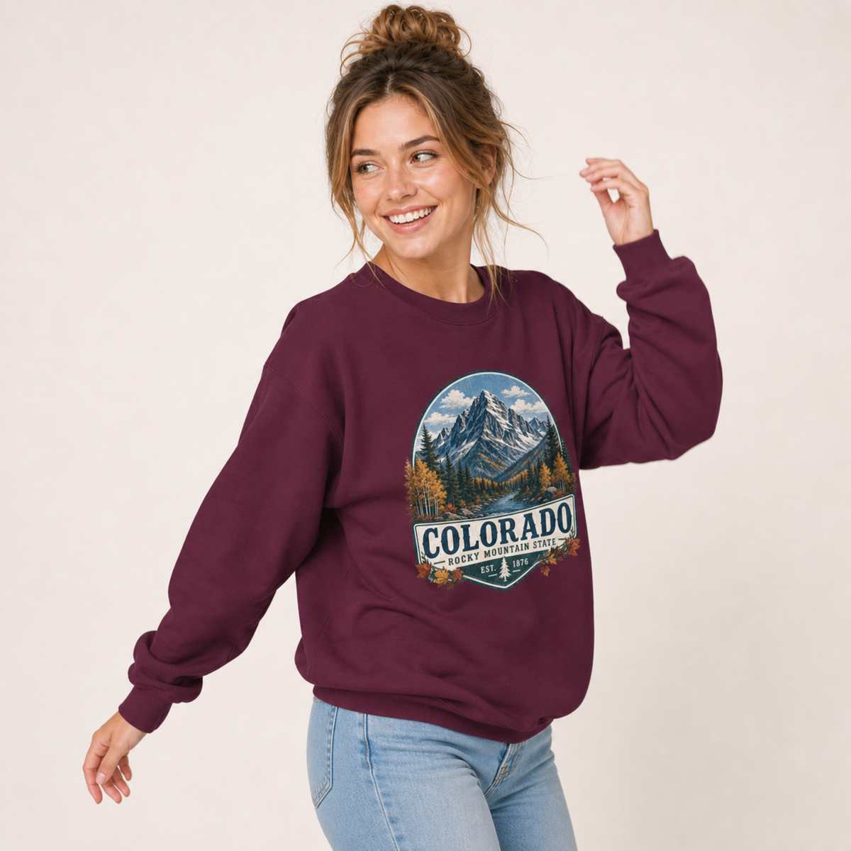 Colorado Mountain Sweatshirt – Vintage Rocky Mountains Crewneck, Colorado Gift