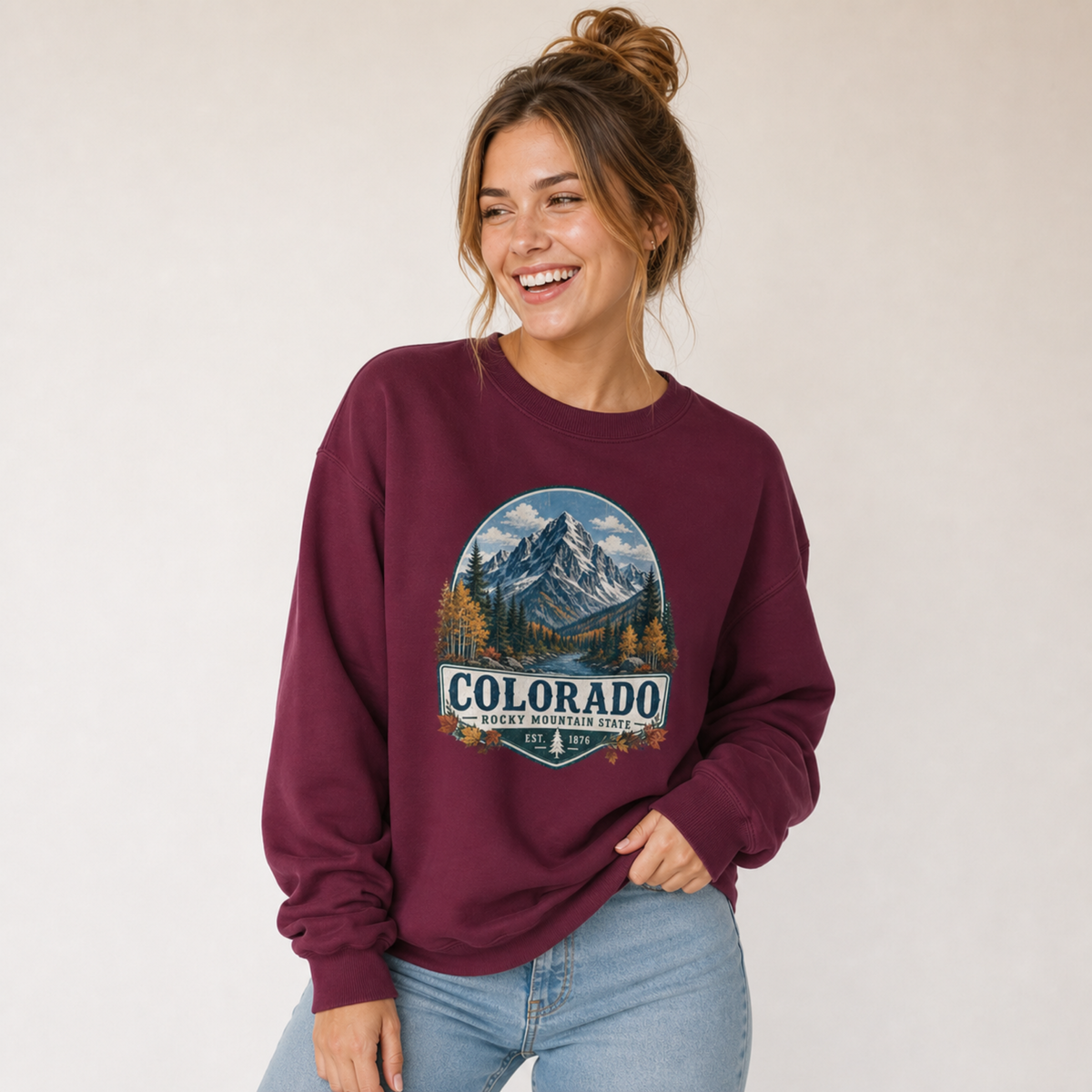 Colorado Mountain Sweatshirt – Vintage Rocky Mountains Crewneck, Colorado Gift