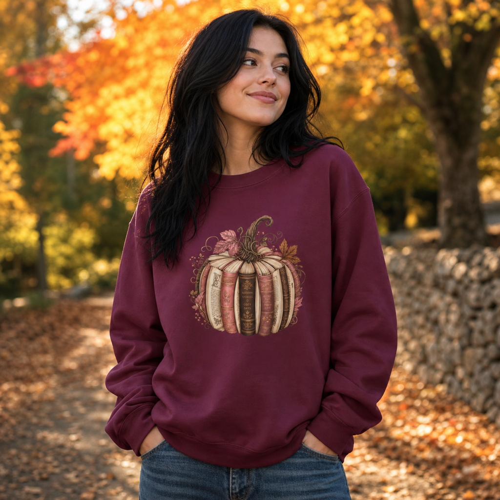 Vintage Pumpkin Sweatshirt, Patchwork Fall Crewneck, Coquette Autumn Pumpkin Sweater