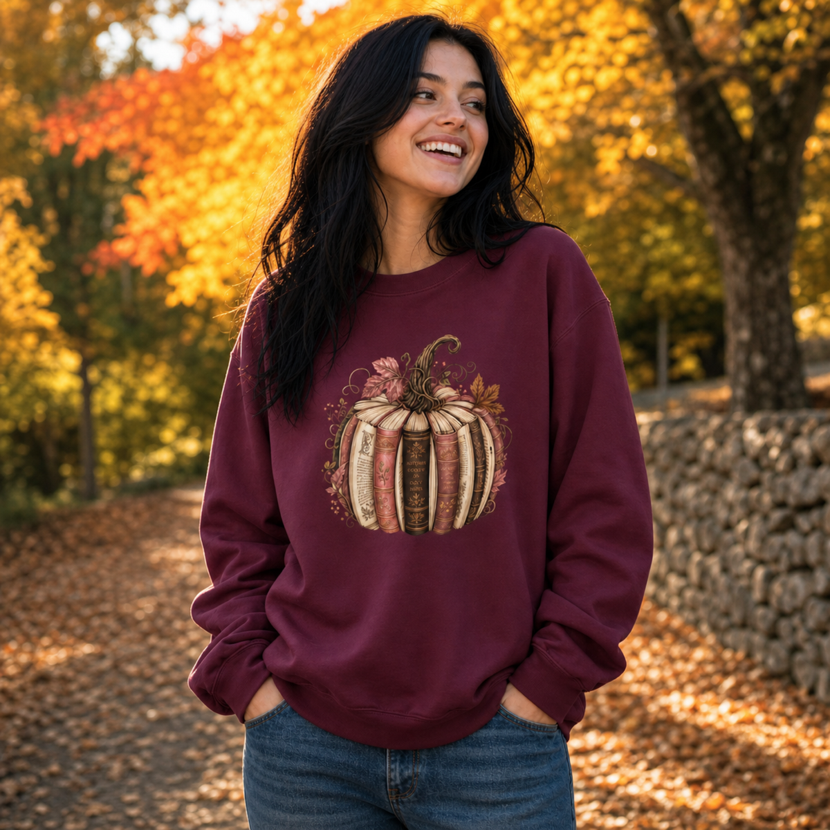 Vintage Pumpkin Sweatshirt, Patchwork Fall Crewneck, Coquette Autumn Pumpkin Sweater