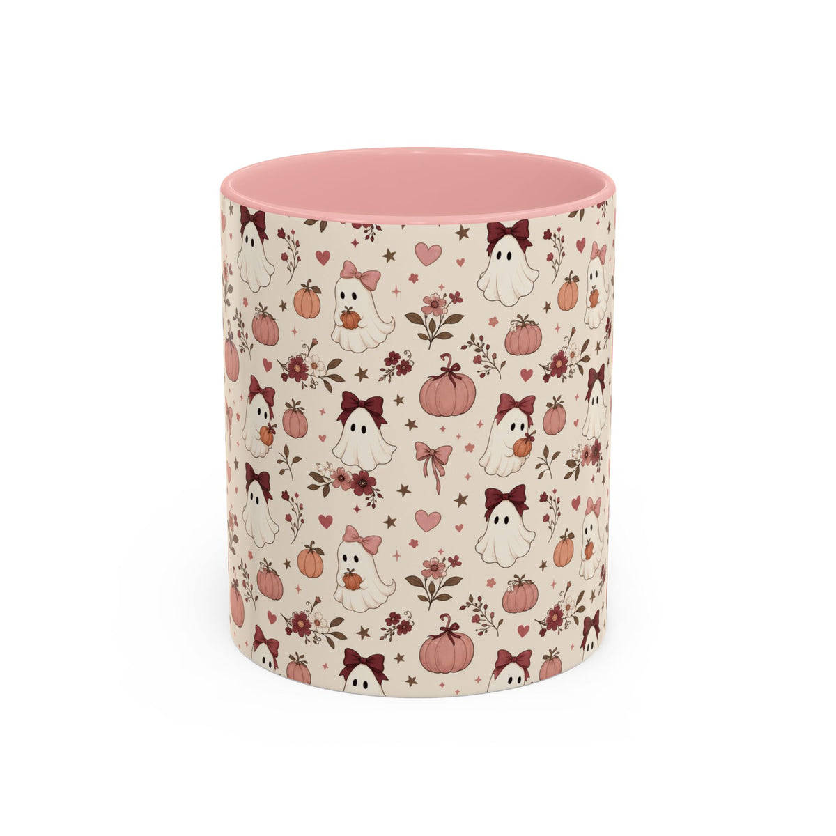 Cute Ghost & Pumpkin Mug – Coquette Fall Coffee Cup