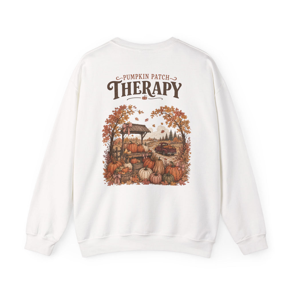 Pumpkin Patch Therapy Sweatshirt, Vintage Pumpkin Patch Crewneck, Fall Back Print Sweater