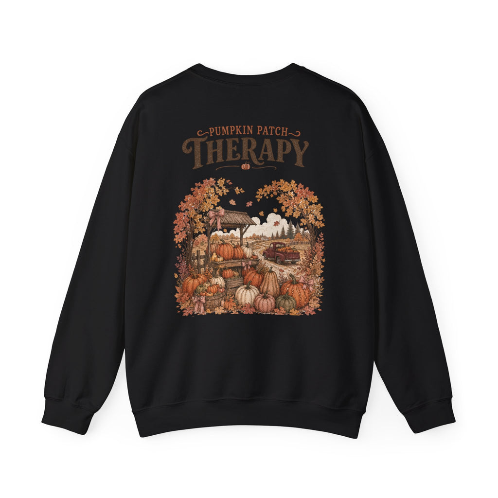 Pumpkin Patch Therapy Sweatshirt, Vintage Pumpkin Patch Crewneck, Fall Back Print Sweater