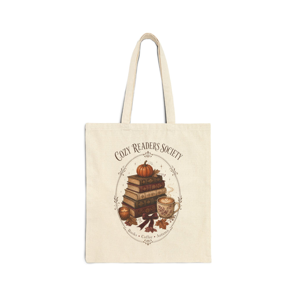 Cozy Readers Society Tote Bag, Book Lover Canvas Tote, Fall Bookish Gift