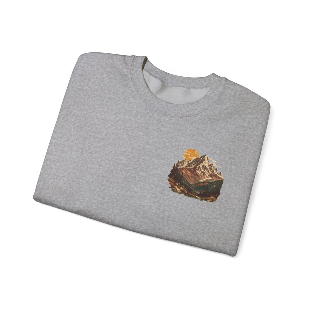 Autumn Mountain Sweatshirt – Vintage Fall Mountains Crewneck, Outdoorsy Back Print