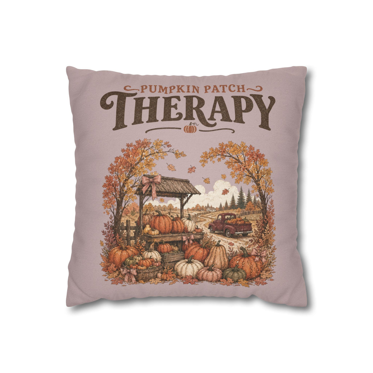 Pumpkin Patch Therapy Pillow Cover – Vintage Fall Farmhouse Decor