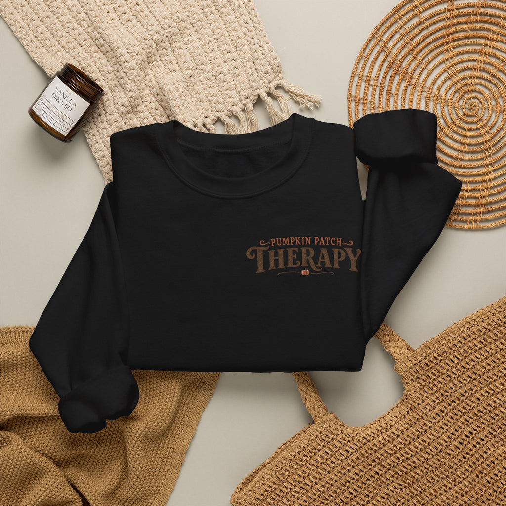 Pumpkin Patch Therapy Sweatshirt, Vintage Pumpkin Patch Crewneck, Fall Back Print Sweater