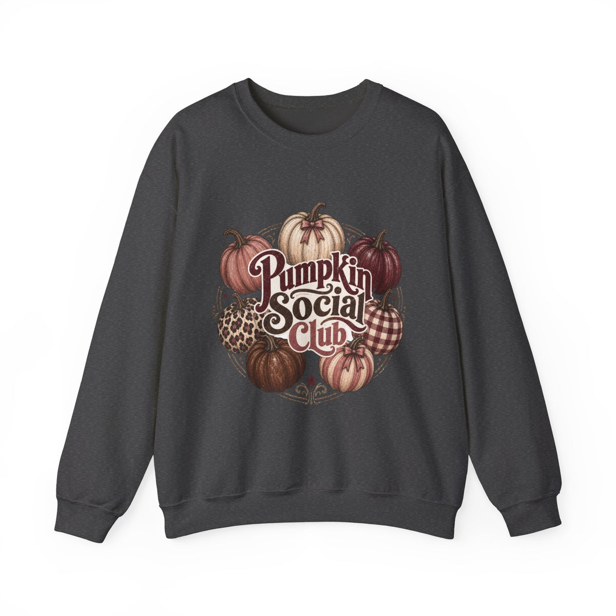 Pumpkin Social Club Sweatshirt, Vintage Fall Pumpkin Crewneck, Leopard & Gingham Autumn Graphic