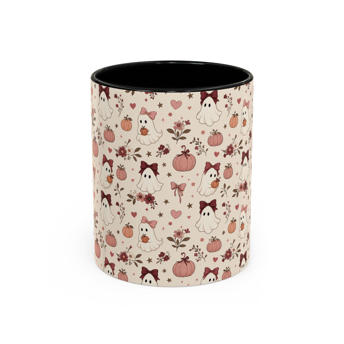Cute Ghost & Pumpkin Mug – Coquette Fall Coffee Cup