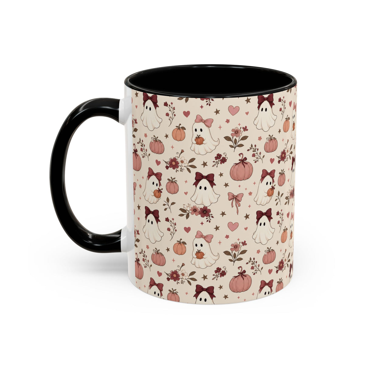 Cute Ghost & Pumpkin Mug – Coquette Fall Coffee Cup