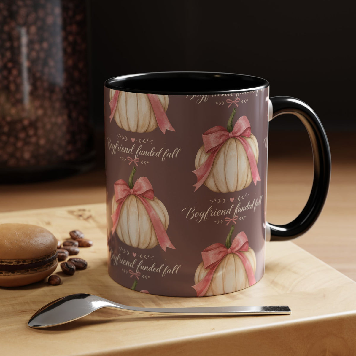 Pink Bow Pumpkin Mug – Girly Fall Coffee Cup