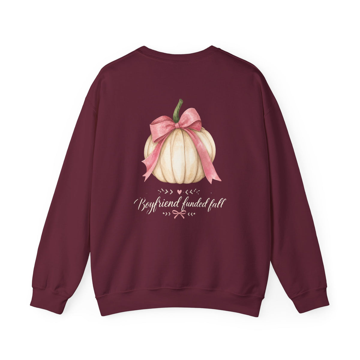 Boyfriend Funded Fall Sweatshirt – Pink Bow Pumpkin Crewneck