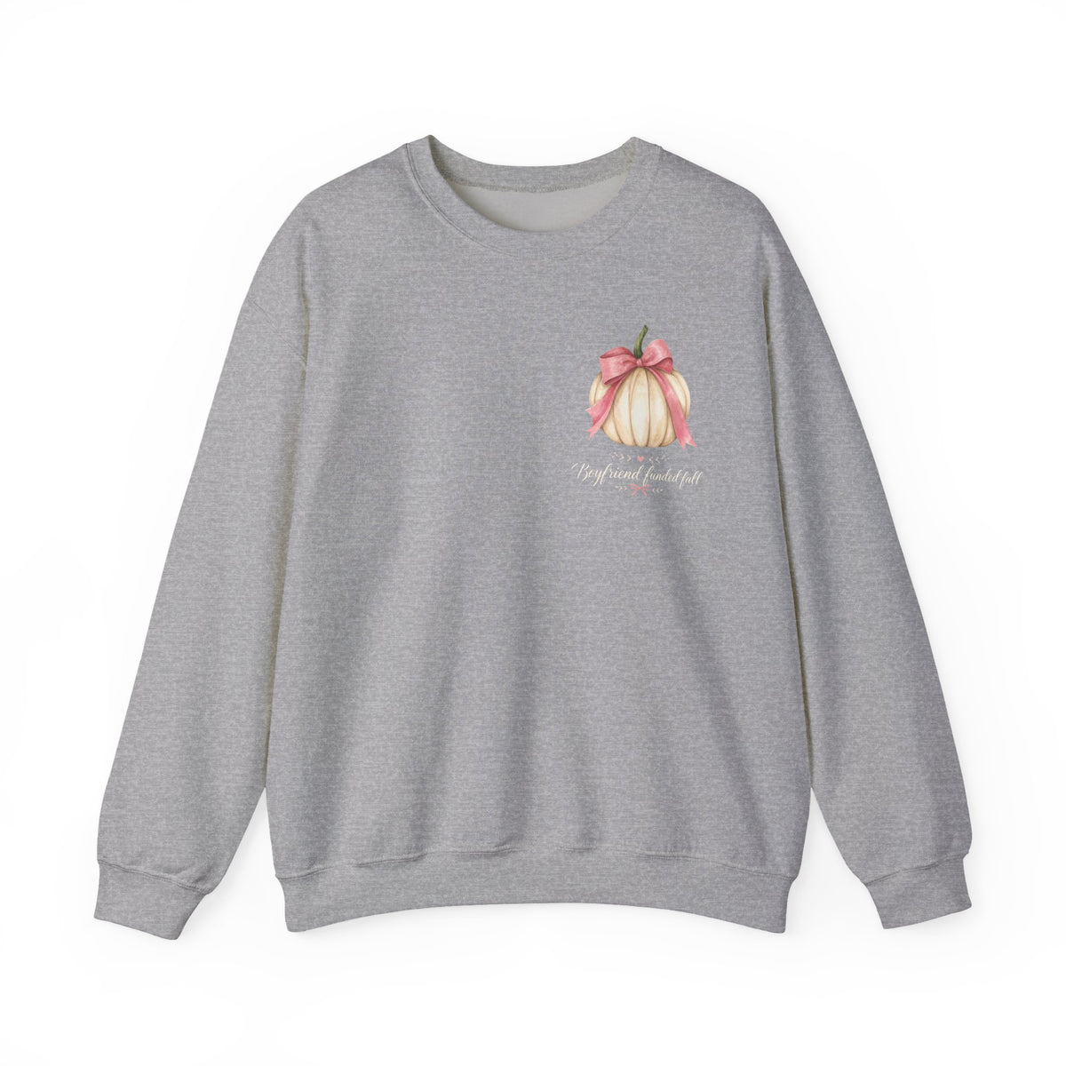Boyfriend Funded Fall Sweatshirt – Pink Bow Pumpkin Crewneck