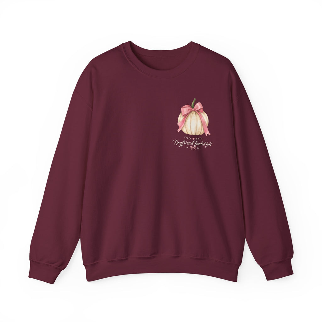 Boyfriend Funded Fall Sweatshirt – Pink Bow Pumpkin Crewneck