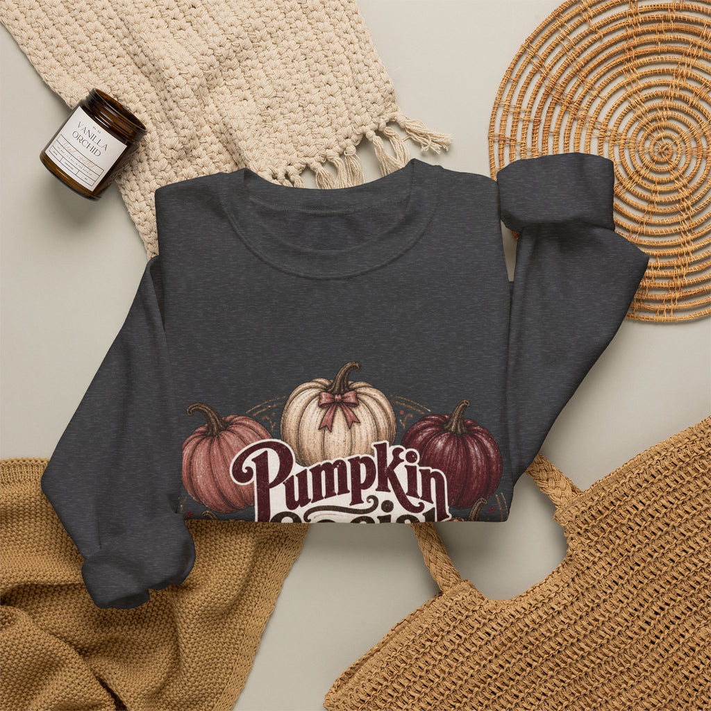 Pumpkin Social Club Sweatshirt, Vintage Fall Pumpkin Crewneck, Leopard & Gingham Autumn Graphic