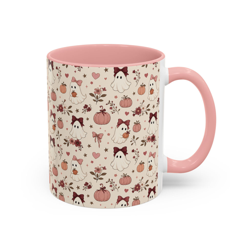 Cute Ghost & Pumpkin Mug – Coquette Fall Coffee Cup