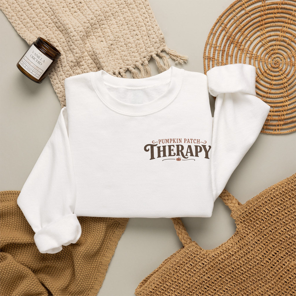 Pumpkin Patch Therapy Sweatshirt, Vintage Pumpkin Patch Crewneck, Fall Back Print Sweater