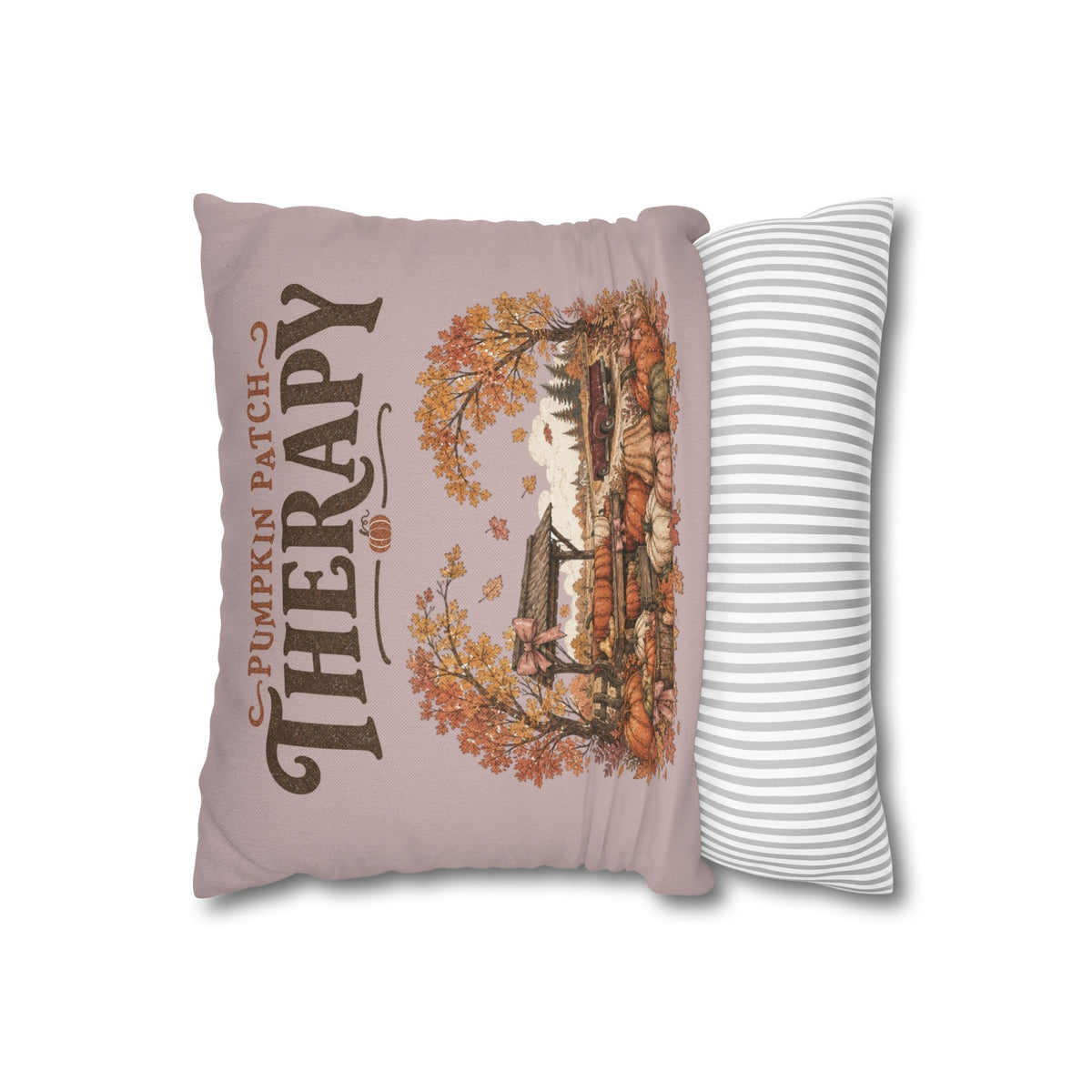 Pumpkin Patch Therapy Pillow Cover – Vintage Fall Farmhouse Decor