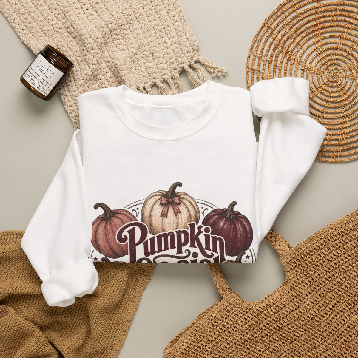 Pumpkin Social Club Sweatshirt, Vintage Fall Pumpkin Crewneck, Leopard & Gingham Autumn Graphic
